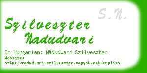szilveszter nadudvari business card