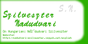 szilveszter nadudvari business card